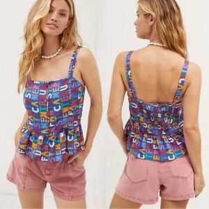 Colorful Women's Peplum Top